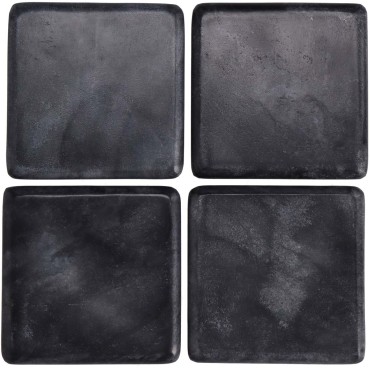 JΚ Home Décor - Σουβέρ Τετράγωνο Μαύρο 10x10x4cm