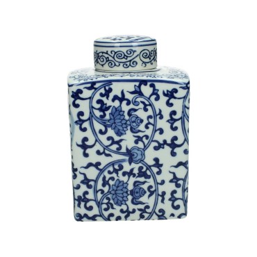 JK Home Décor - Βάζο Chinoiserie Πορσελάνη Με Καπάκι 11x10x17cm