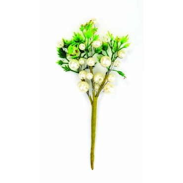 JΚ Home Décor - Πικ Λευκό με Πέρλες 12cm