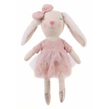 JK Home Décor - Κουνελίνα Καθιστή Ροζ 14x12x41cm