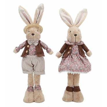 JK Home Décor - Ζευγάρι Κουνέλια Ροζ & Μπορντώ 24x72cm 2Σχδ