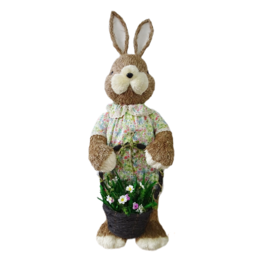 JK Home Décor - Grass Rabbit with Flowers 100cm