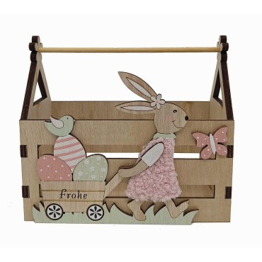 JK Home Décor - Καφάσι με Κουνελάκια από Ξύλο 15x7.5x13.5cm