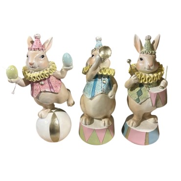 JΚ Home Decor - Λαγοί Ακροβάτες Πολυρεζίν 20cm S/3