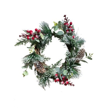 JK Home Décor - Στεφάνι με Κουνουνάρια & Berries 35cm