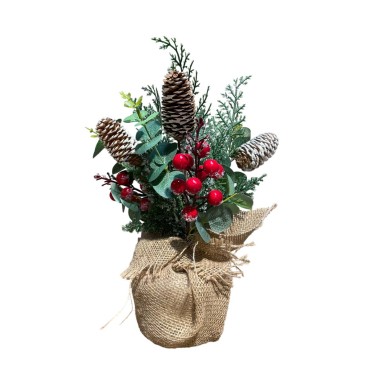 JK Home Décor - Επιτραπέζια Σύνθεση με Κουνουνάρια & Berries 35cm