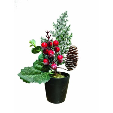 JK Home Décor - Επιτραπέζια Σύνθεση με Κουνουνάρια & Berries 25cm