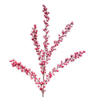 JK Home Décor - Κλαδί Berries Κόκκινο με Χιόνι 95cm