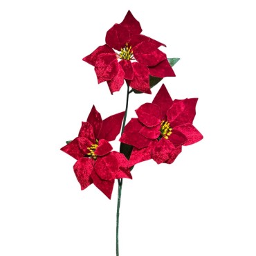 JK Home Décor - Κλαδί Αλεξανδρινό Κόκκινο Βελούδο 65cm