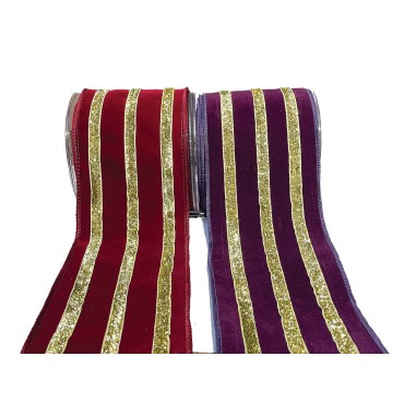JK Home Décor - Κορδέλα Lined Velvet σε Μπορντώ 10cm x 4.5m