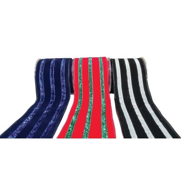 JK Home Décor - Κορδέλα Lined Velvet σε Μπλε 10cm x 4.5m