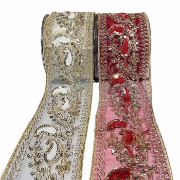 JK Home Décor - Κορδέλα Feronia σε Μπεζ 8cm x 4.5m