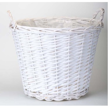 JΚ Home Décor - Καλάθι Ψάθινο Λευκό 42x32cm