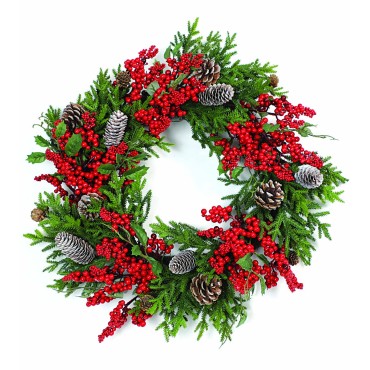 JK Home Décor - Berry Pine Wreath