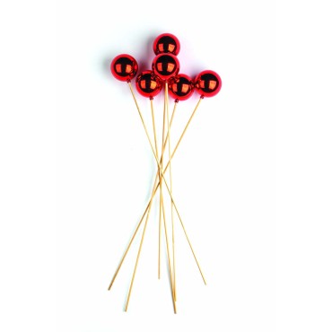 JK Home Décor - Στικ Κόκκινη Μπάλα S/6 6x45cm