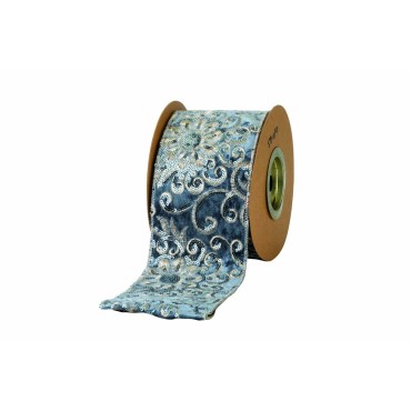 JK Home Décor - Κορδέλα Κεντημένη Petrol Libertad 10cmx4.5m