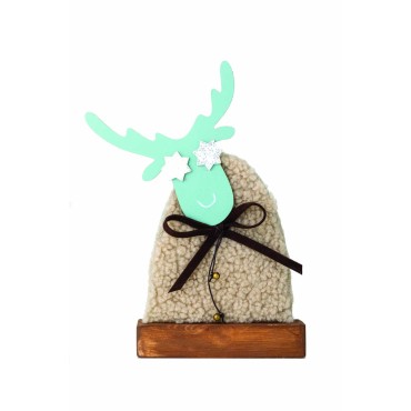 JK Home Décor - Τάρανδος Ξύλινος Βεραμάν 11.5x25cm 2Σχδ