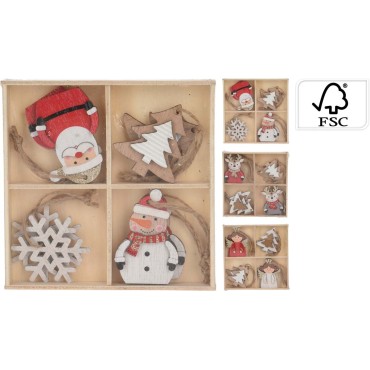 JK Home Décor - Στολίδι από Ξύλο S/8 3Σχδ