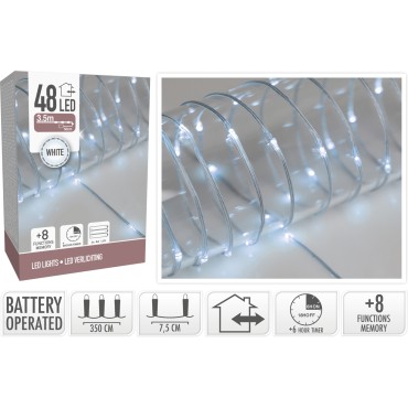 JΚ Home Décor - Λαμπάκια Εύκαμπτο Καλώδιο Διάφανο White 48LΕD