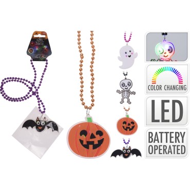 JK Home Décor - Κολιέ Halloween με LED 7x54cm 4Σχδ