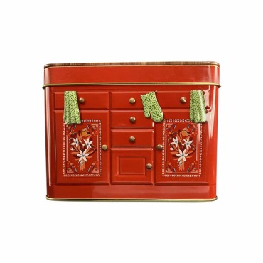 JK Home Décor - Κουτί Μεταλλικό Κουζίνα Χριστουγέννων Κόκκινη 14x10x11cm