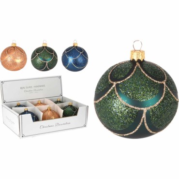 JK Home Décor - Μπάλα Γυάλινη 3Σχδ S/6 10cm