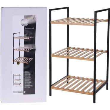 JK Home Décor - Bathroom Rack 3 Bamboo Shelves