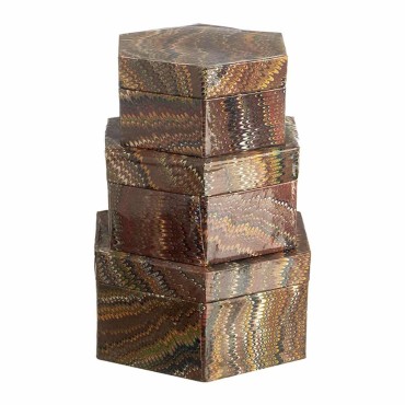 JK Home Décor - Box Paper Brown 17x9-13x11cm S/3
