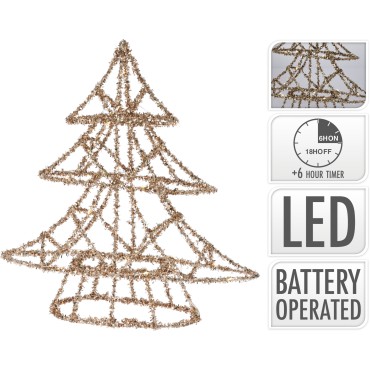 JK Home Décor - Xmas Tree 20LED 30cm Gold