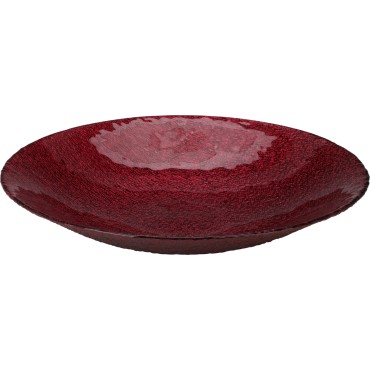 JK Home Décor - Bowl Glass 30cm Red Colour