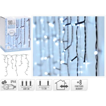 JK Home Décor - Led Icicle 180 White Outdoor