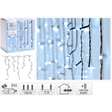 JK Home Décor - LED Icicle 360 White Outdoor
