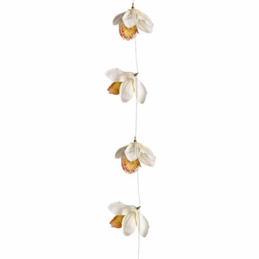 JΚ Home Décor - Γιρλάντα με Ορχιδέες Κρεμ 1.6m