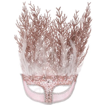JK Home Décor - Mask with Feathers Pink