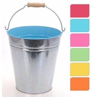 JK Home Décor - Bucket Zinc 6Colours 26x18x28cm
