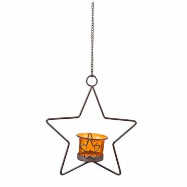JK Home Décor - Metalic Star with Candleholder