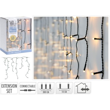 JK Home Décor - Connectable Icicle 160LED Extra WW