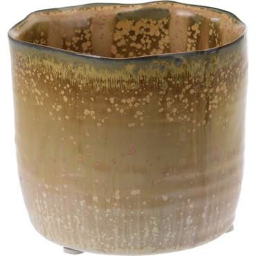 JK Home Décor - Flower Pot Reactive Glazed 11x11x10cm