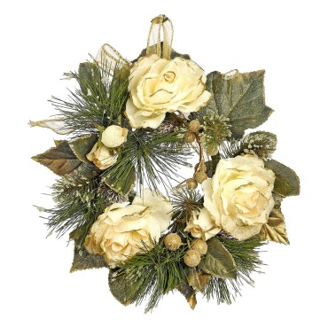 JK Home Décor - Cream Christmas  Candle Ring