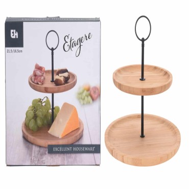 JK Home Décor -  2-Tier Bamboo Shelf 21-16x23.5cm