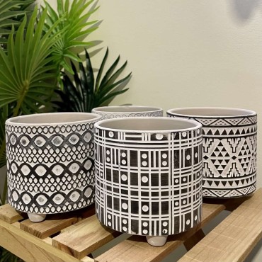 JK Home Décor - Flower Pot Ceramic 4ASS