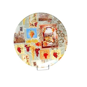 JΚ Home Décor - Πιατέλα Γυάλινη με Σταφύλια 31cm