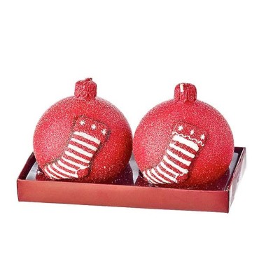 JΚ Home Décor - Κερί Μπάλα Κόκκινη 8cm S/2