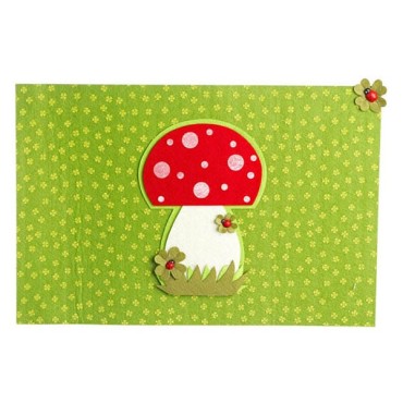 JΚ Home Décor - Σουπλά Τσόχινο με Μανιτάρι 45x30cm