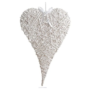JK Home Décor - White Long Willow Heart 60x100cm