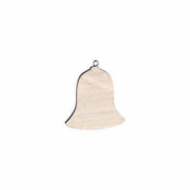 JK Home Décor - Bell Wooden Light White 7cm S/12