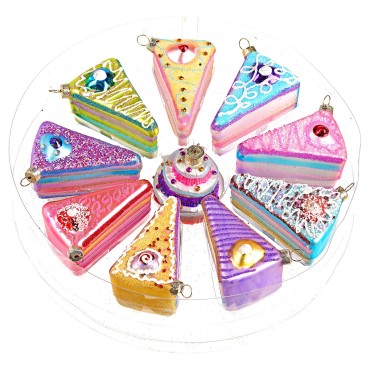 JK Home Décor - Glass Cake Ornament S/10 5.5cm