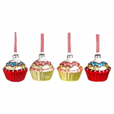 JK Home Décor - Glass Cake Ornament S/4 5.5cm