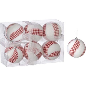 JK Home Décor - Christmas Ball Plastic S/6  8cm