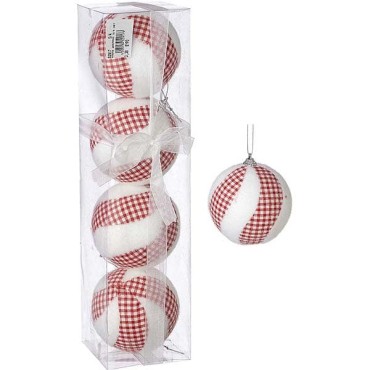JK Home Décor - Christmas Ball Plastic S/4 10cm